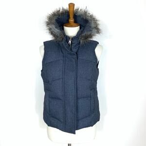The Limited Down Feather Puffer Vest Faux Fur Small